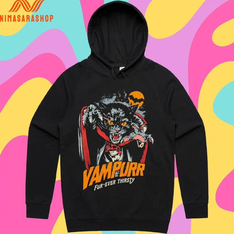 Vampurr Fur-ever Thirsty Dracula Cat Shirts