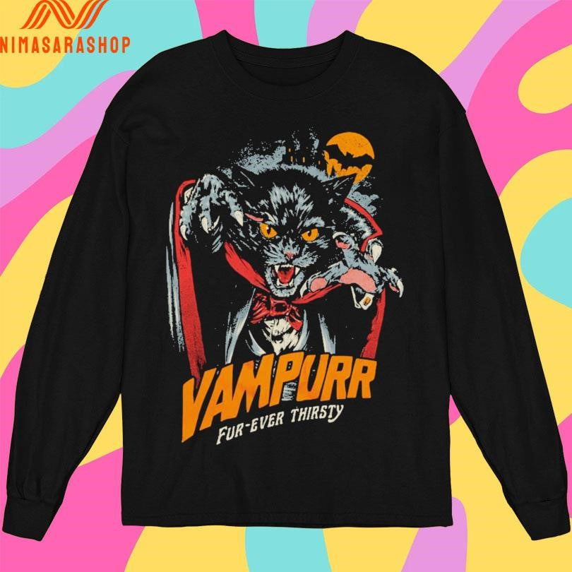 Vampurr Fur-ever Thirsty Dracula Cat Shirts