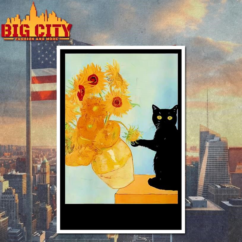 Van Gogh Sunflowers Cat Meme Shirt