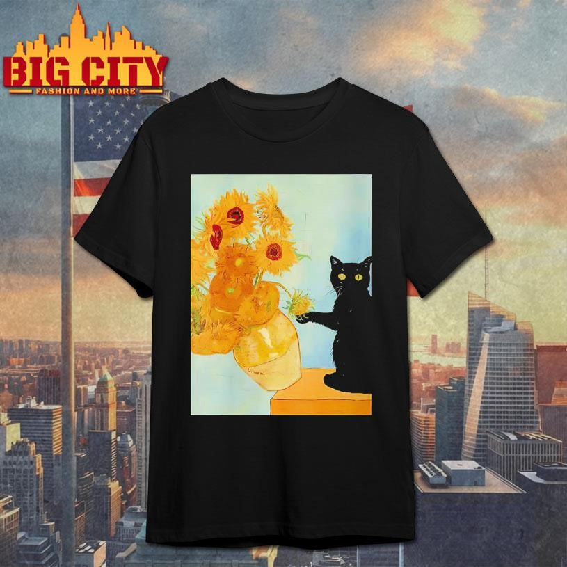 Van Gogh Sunflowers Cat Meme Shirt