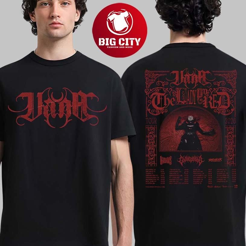 Vana The Lady In Red Tour 2026 North American Schedule Tour Dates Two Sided Shirt