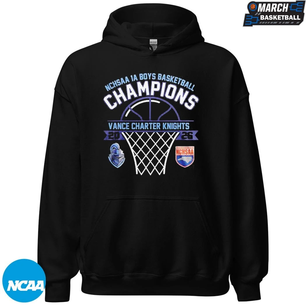 Vance Charter Knights 2026 NCHSAA 1A Boys Champions T-Shirts