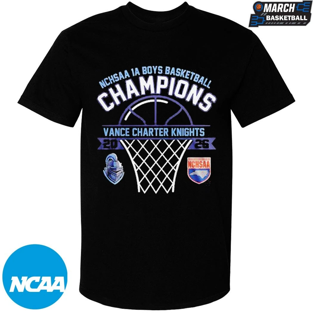 Vance Charter Knights 2026 NCHSAA 1A Boys Champions T-Shirts