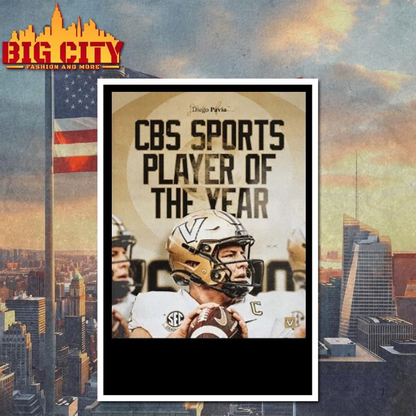 Vanderbilt Commodores Diego Pavia 2025 Cbs Sports Player Of The Year Shirt