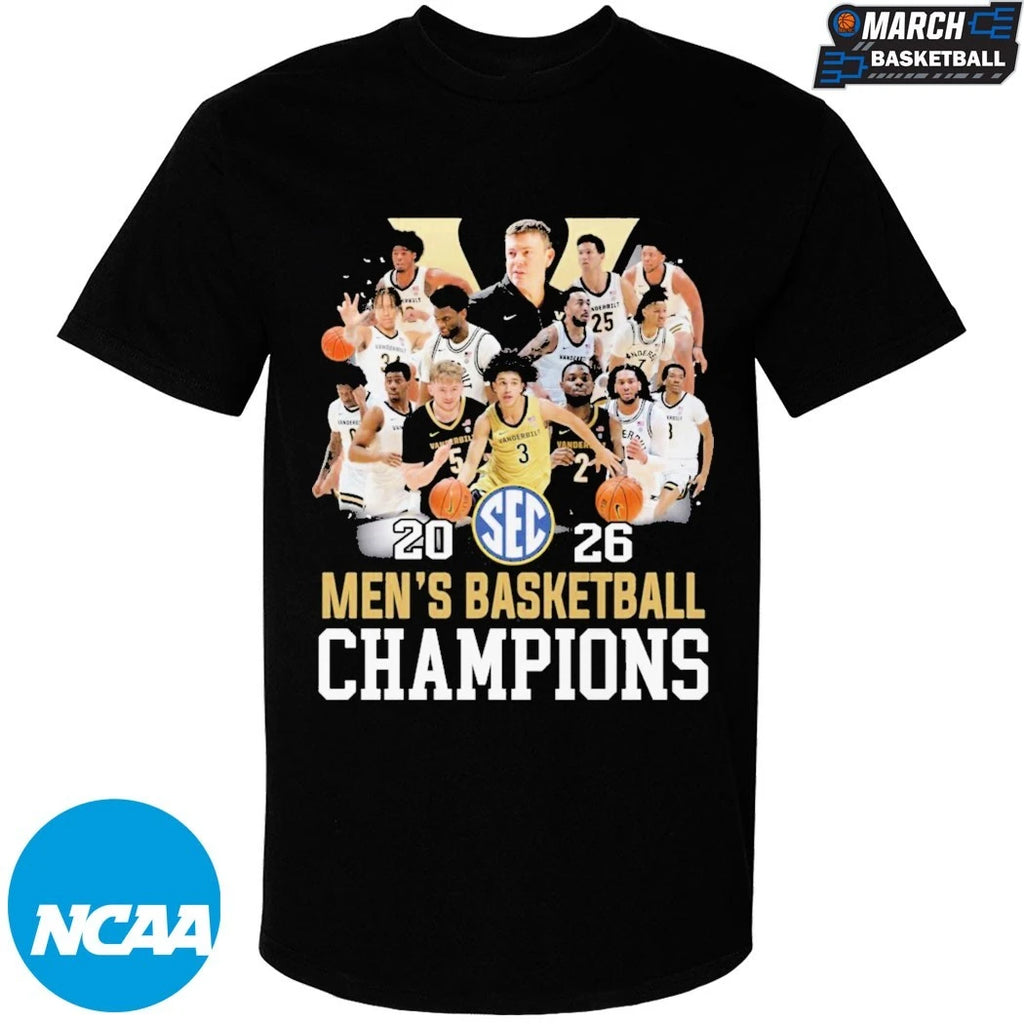 Vanderbilt Commodores SEC Men’s Basketball Champions Players T-shirts