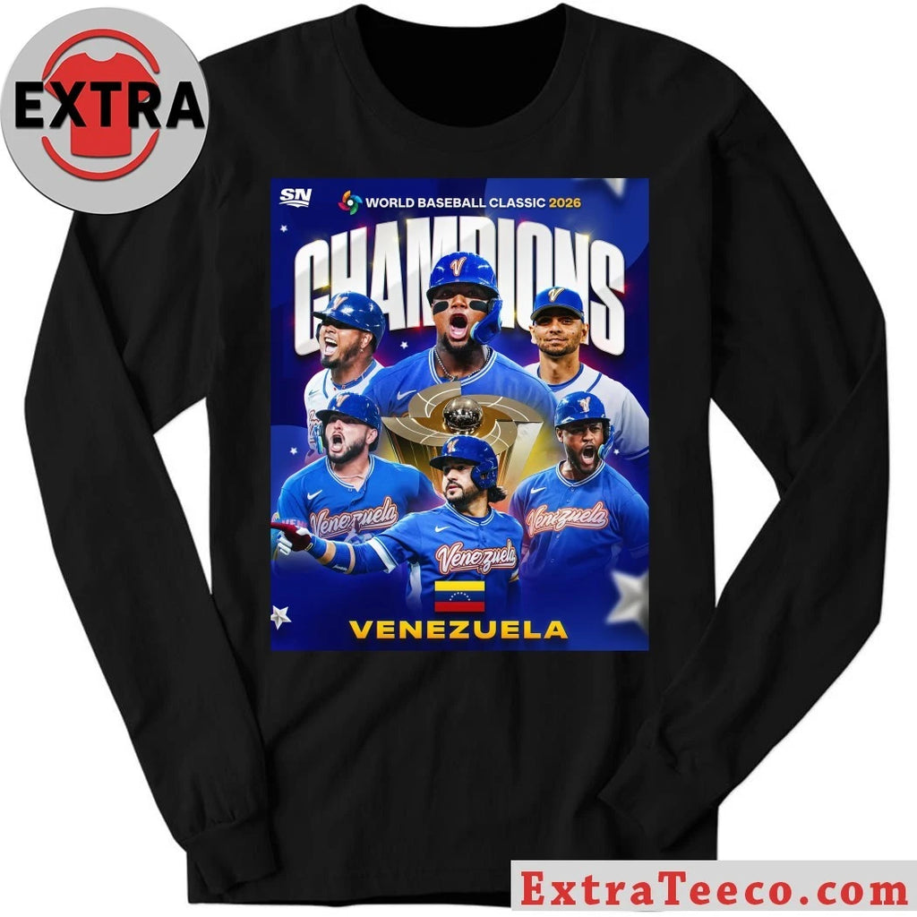 Venezuela won the 2026 World Baseball Classic, defeating the United States by a narrow margin of 3-2 Shirt
