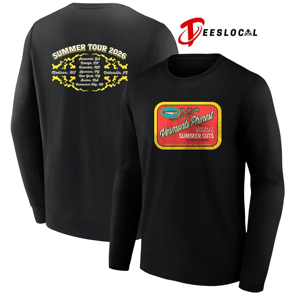 Vermonts Phinest locally smoked Summer tour cities shirt