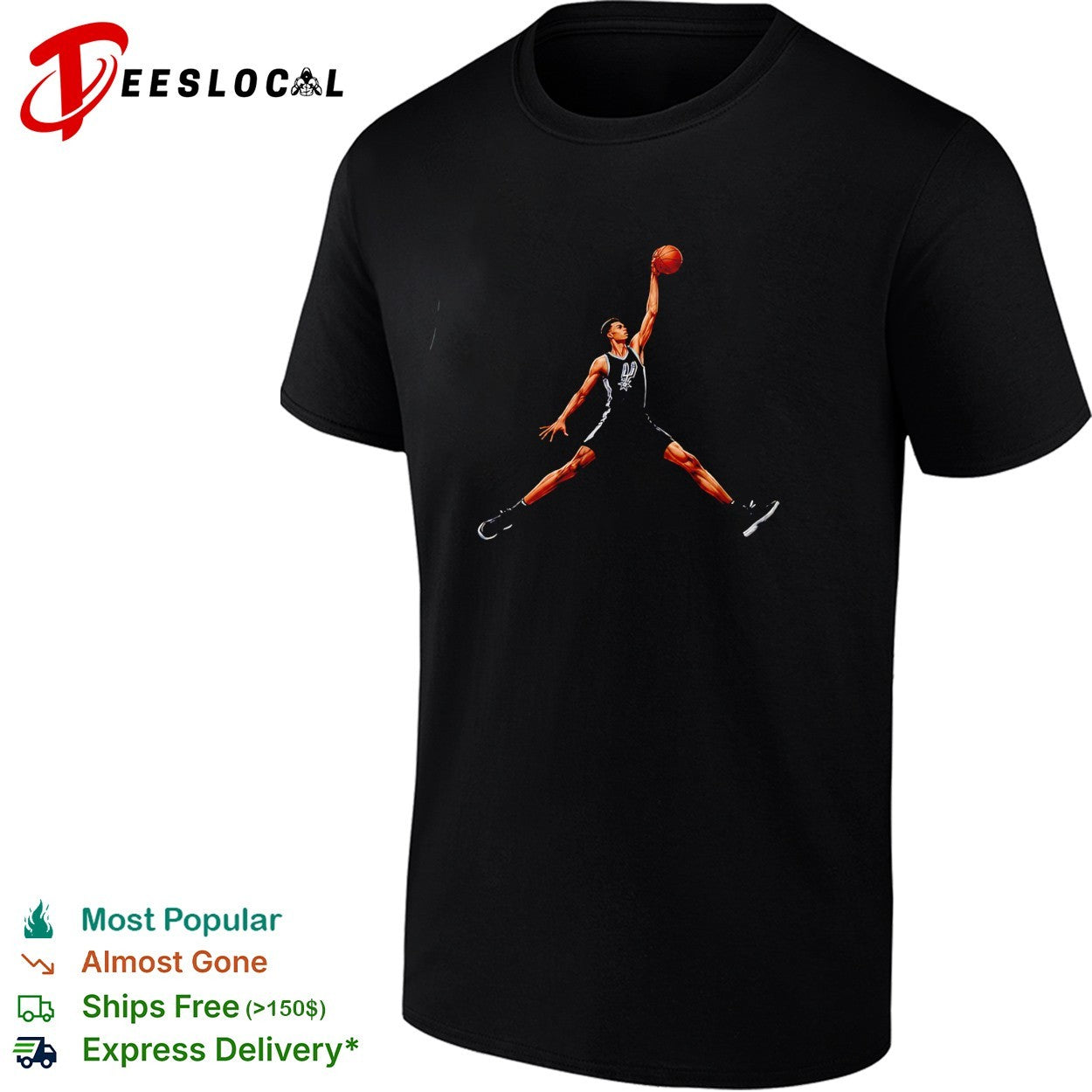 Victor Wembanyama San Antonio Spurs Jumpman silhouette dunk art shirt