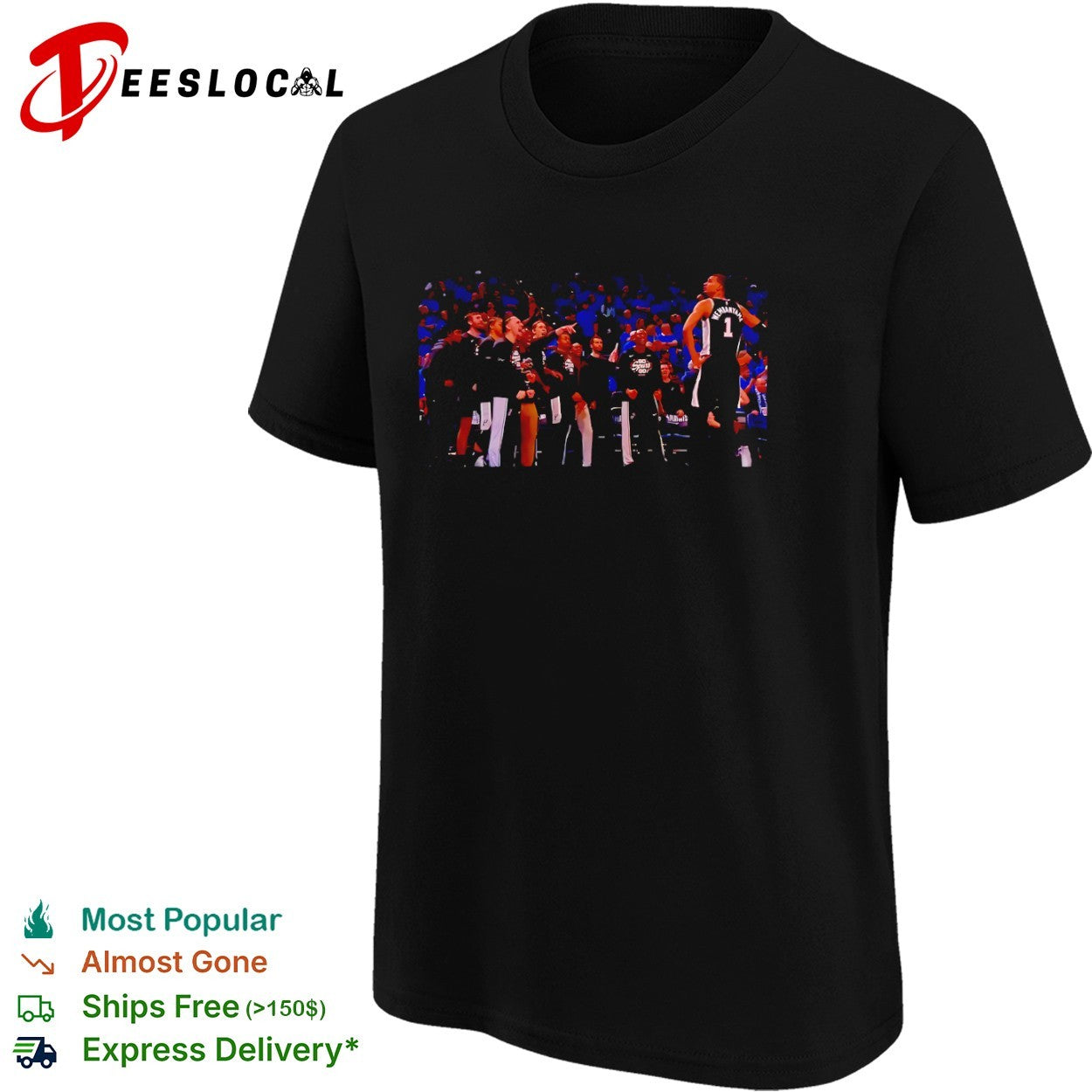 Victor Wembanyama San Antonio Spurs bench reaction go shirt