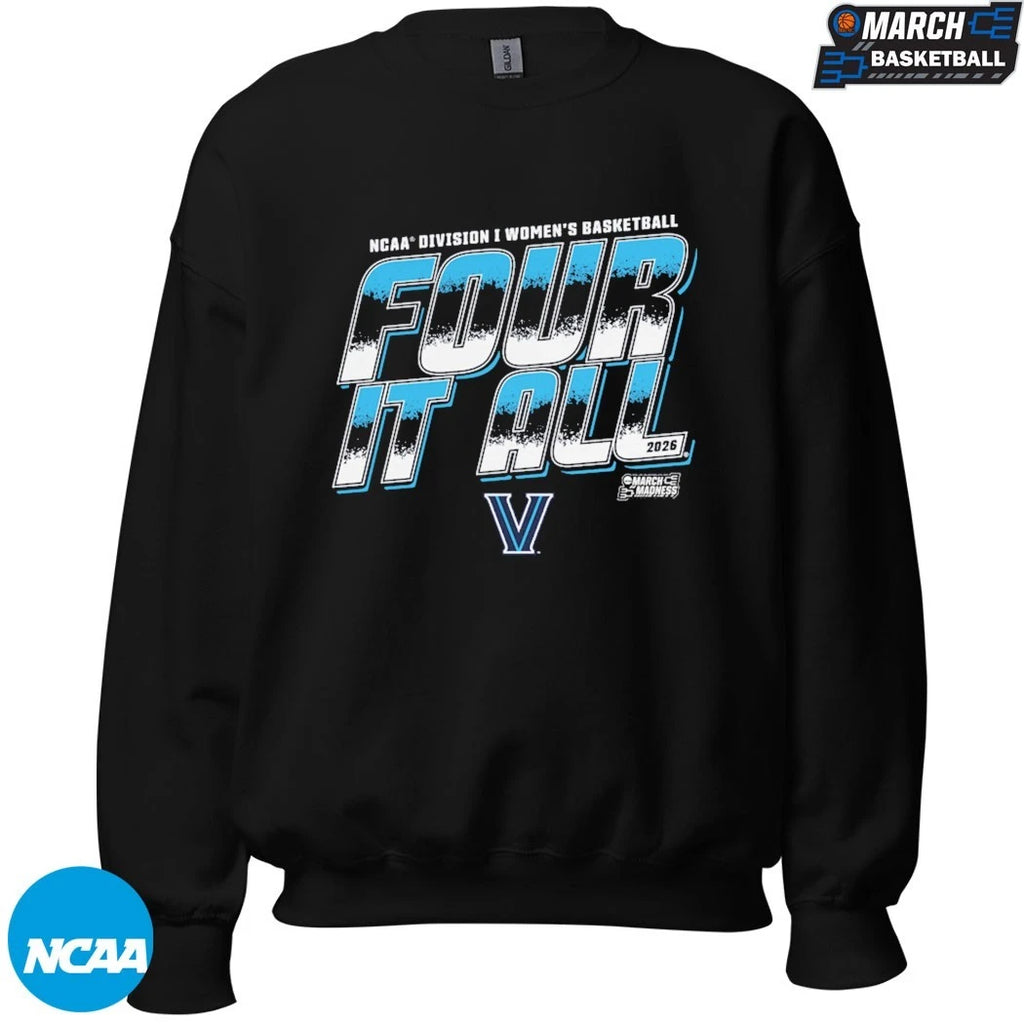 Villanova Wildcats Four It All NCAA Men’s Basketball March Madness 2026 T-shirts