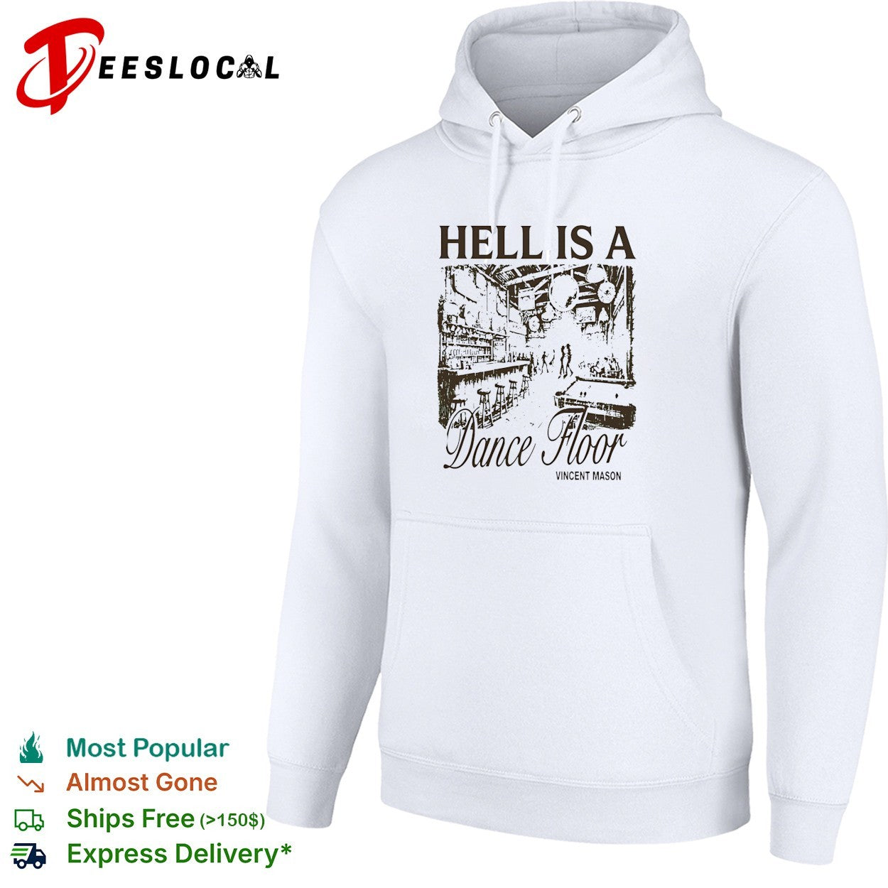 Vincent Mason hell is a dance floor ivory shirt