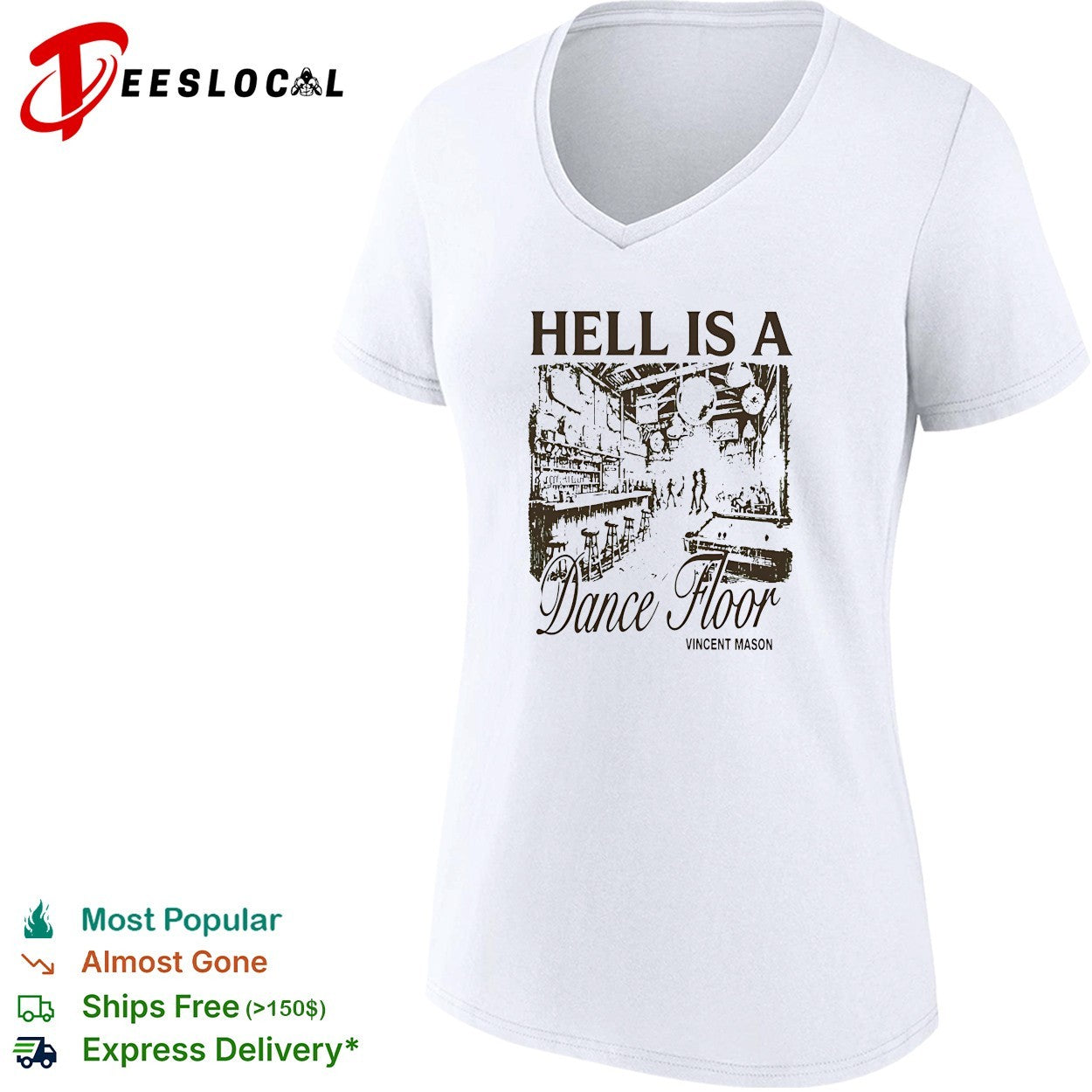 Vincent Mason hell is a dance floor ivory shirt