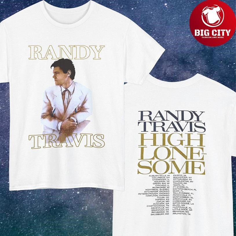 Vintage 1992 Randy Travis Shirt High Lonesome Concert Tour Two Sided Shirt