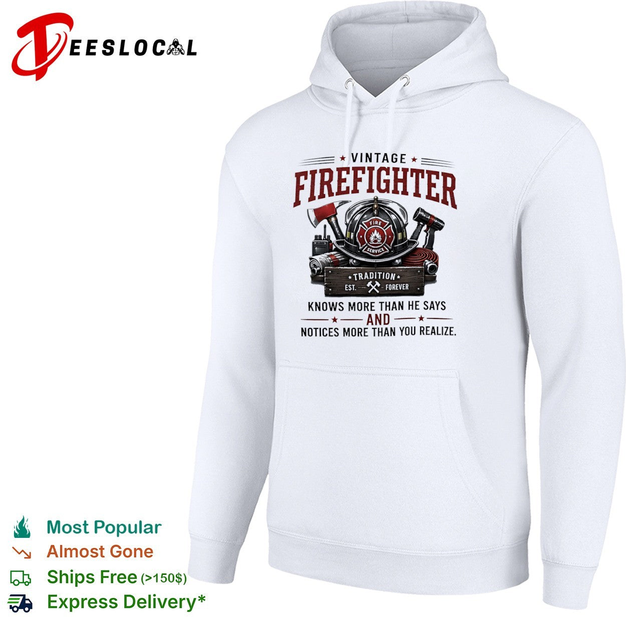 Vintage Firefighter Knows More than he Says and Notices More than you Realize shirt