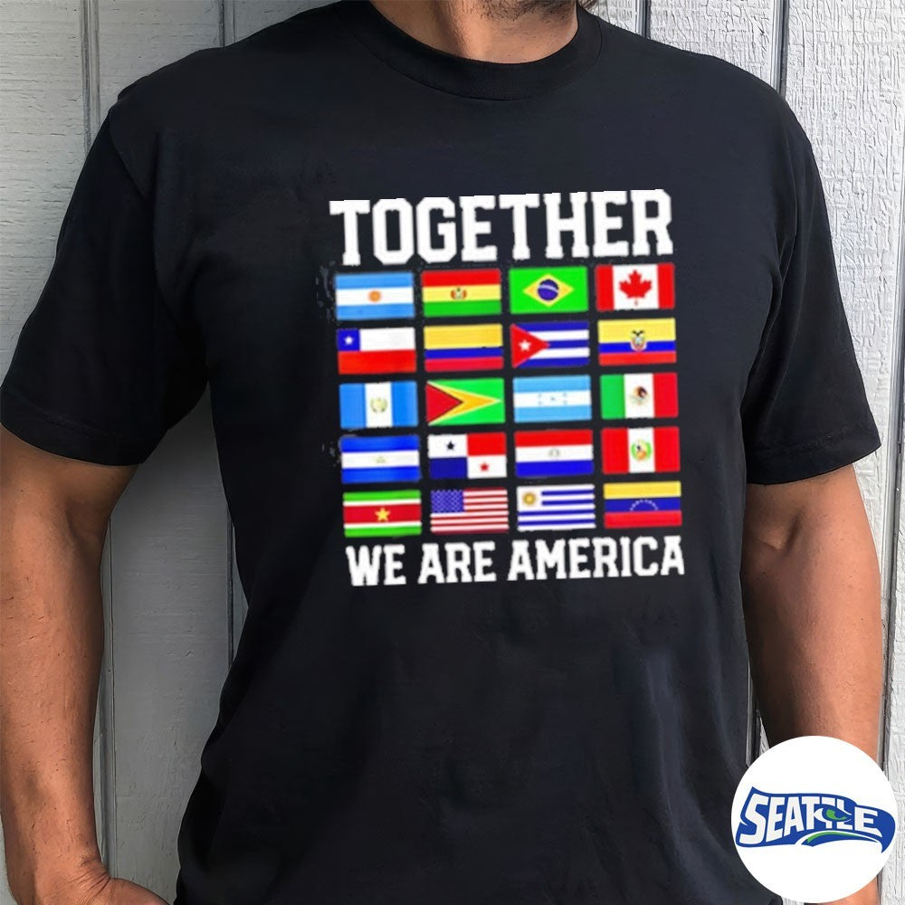 Vintage Together We Are America All Flags shirt