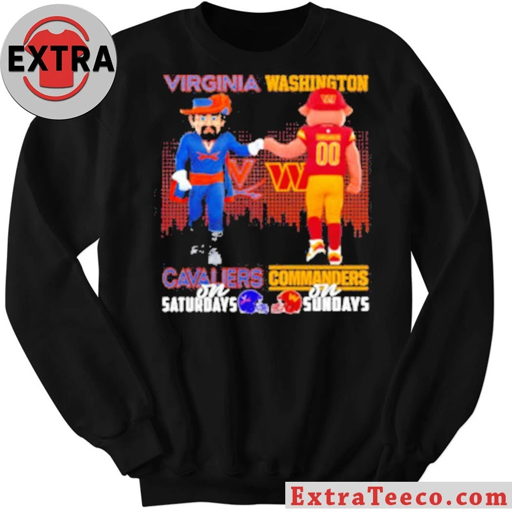Virginia Cavaliers on Saturdays x Washington Commanders on Sundays Mascot city and logo shirt