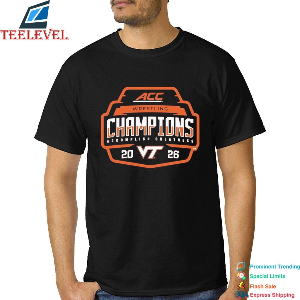 Virginia Tech Hokies 2026 ACC Men’s Wrestling Tournament Champions T-Shirts