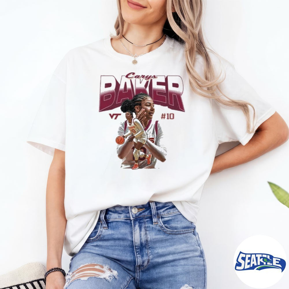 Virginia Tech Hokies Carys Baker Who Wears Jersey 10 shirt