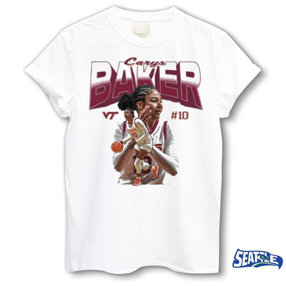 Virginia Tech Hokies Carys Baker Who Wears Jersey 10 shirt