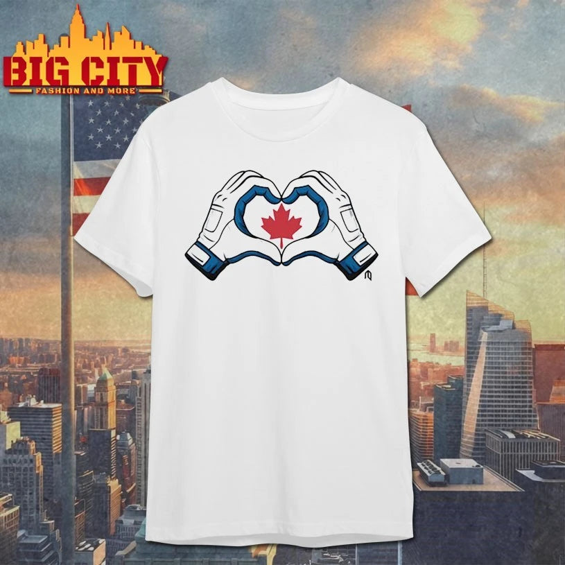 Vladdy Wearing Canada Heart Hands Shirt