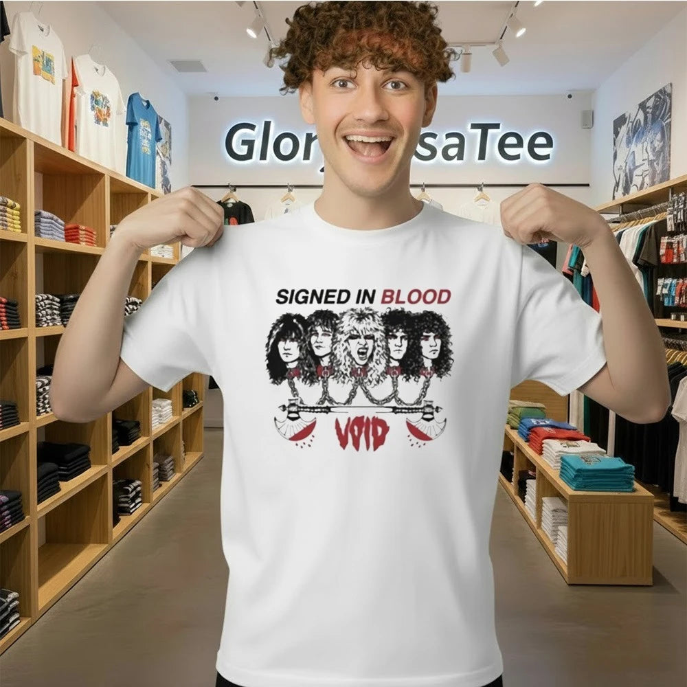 Void Store Merch Void Metal Blade Signed In Blood T-Shirt