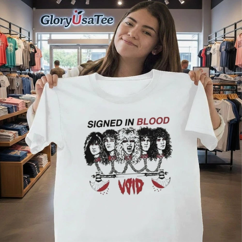 Void Store Merch Void Metal Blade Signed In Blood T-Shirt