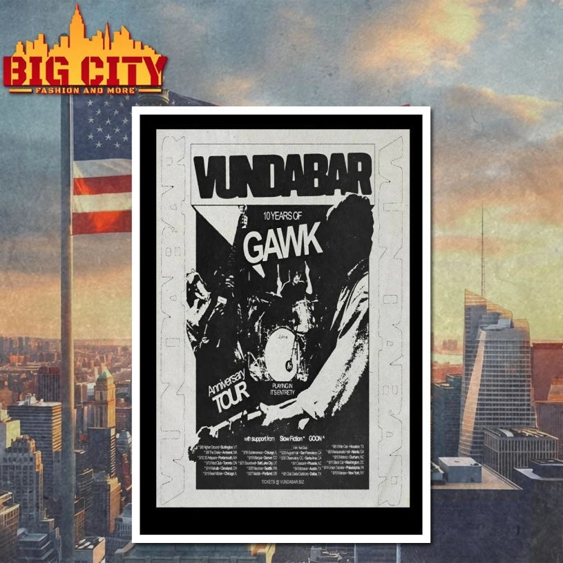 Vundabar 10 Years Of Gawk North America 2026 Shows Poster shirt