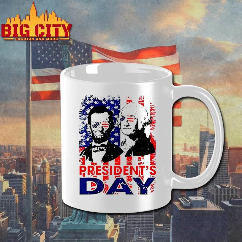 Washington And Lincoln Usa Flag Presidents Day Retro Tribute Shirt