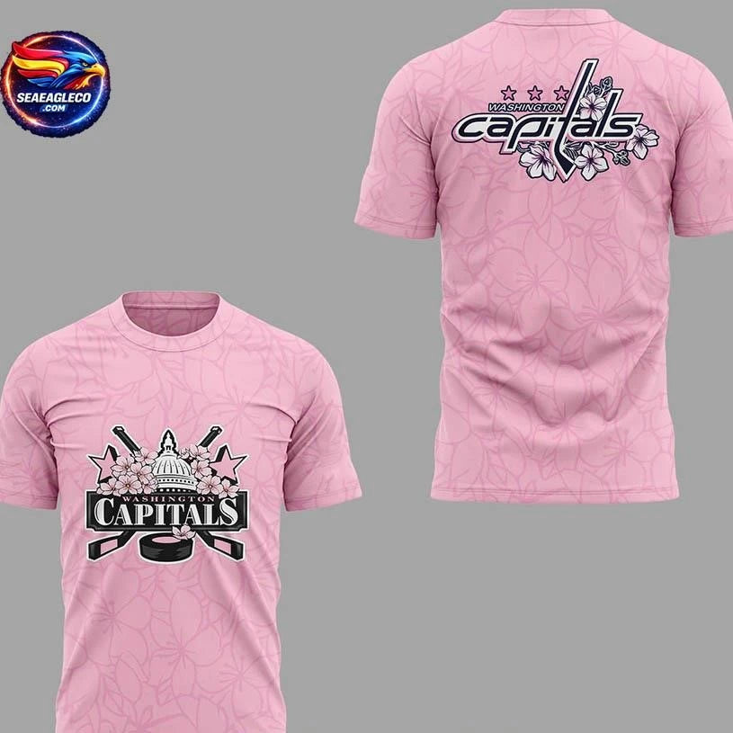 Washington Capitals Pink Cherry Bloosom 2026 Night Two Sided Shirt