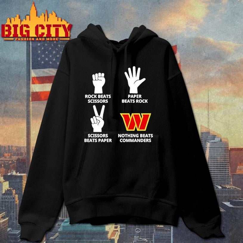 Washington Commanders Nothing Beats Rock Beats Scissors Paper Beats Rock Scissors Beats Paper Shirt