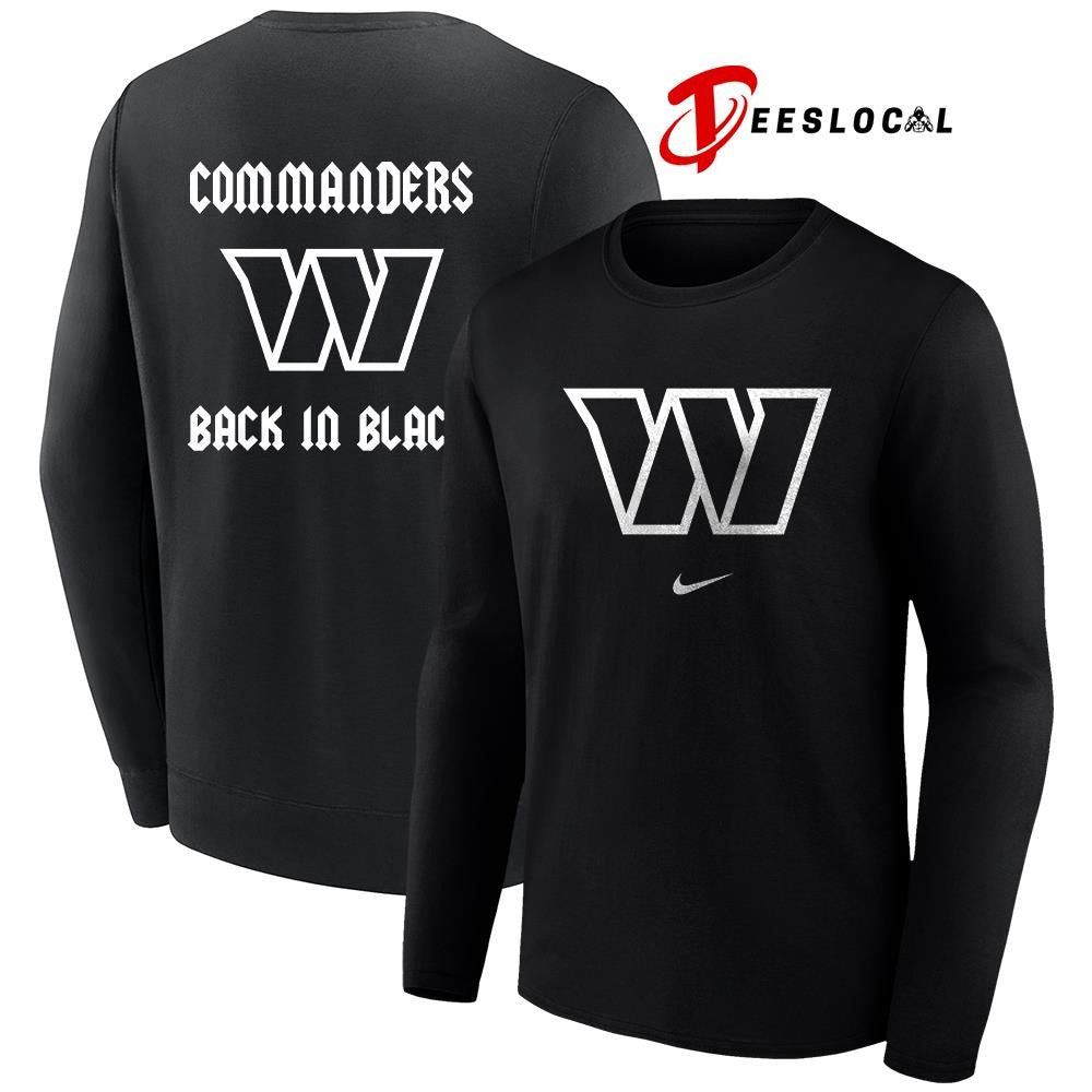 Washington Commanders back in black logo shirt