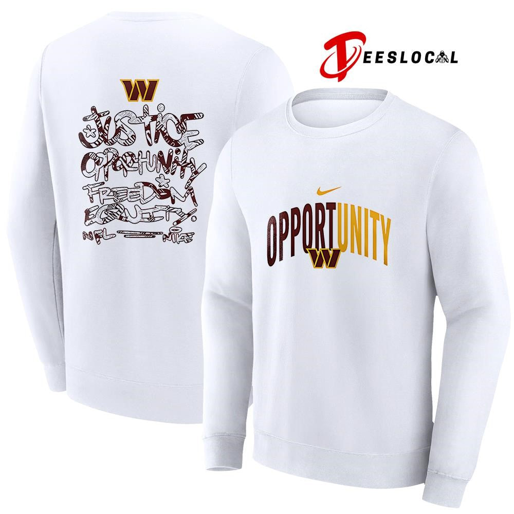 Washington Commanders justice opportunity freedom equity shirt