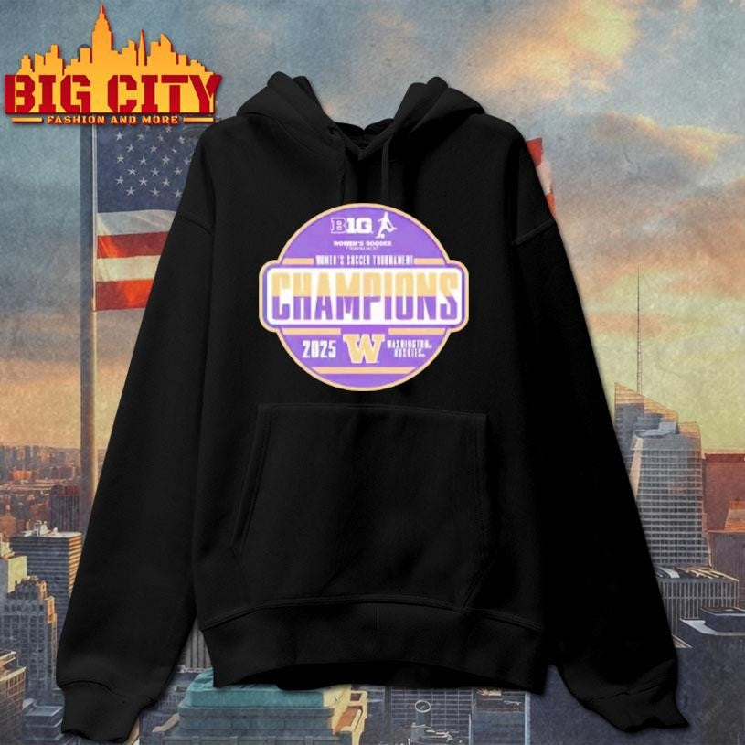 Washington Huskies 2025 Big Ten Womens Soccer Tournament Champions Shirt
