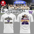 Washington Huskies 2025 National Champions NCAA Men’s Soccer Two Sided Shirt
