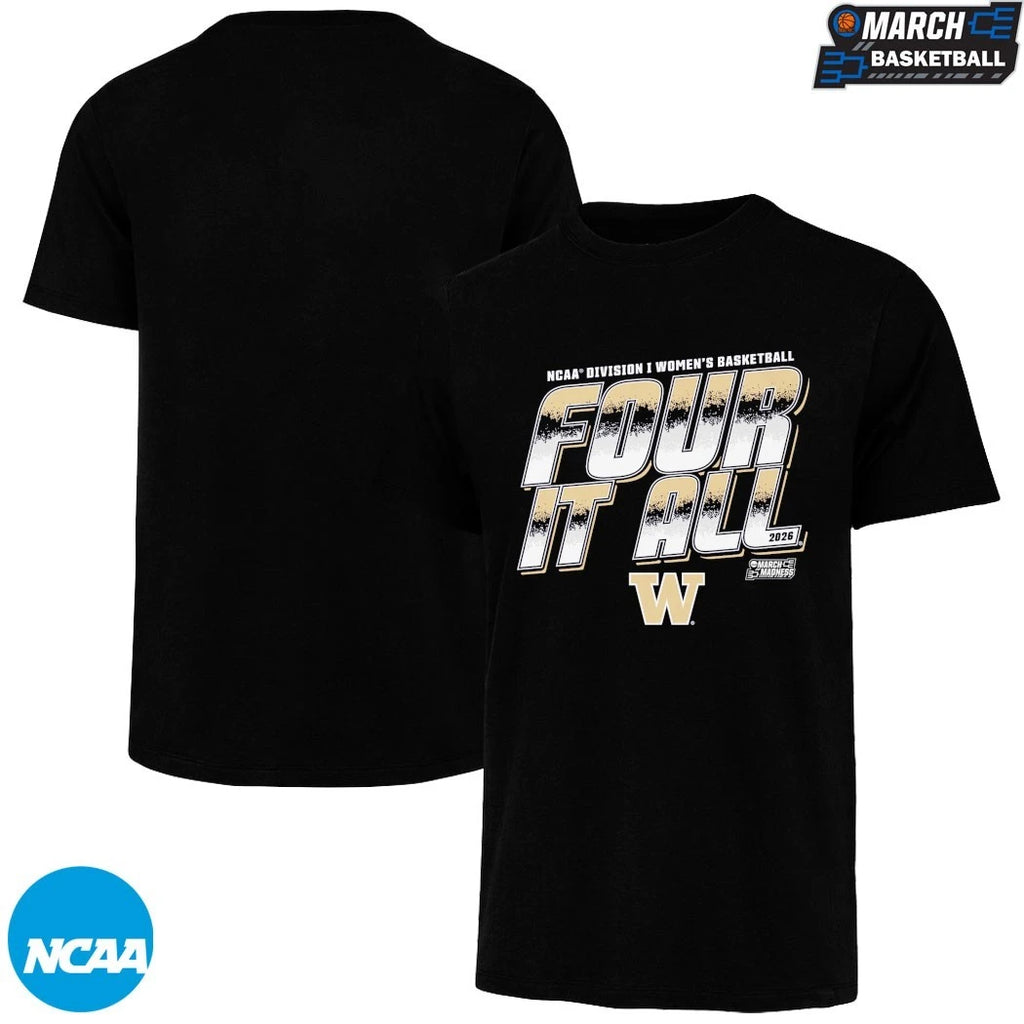 Washington Huskies Four It All NCAA Men’s Basketball March Madness 2026 T-shirts