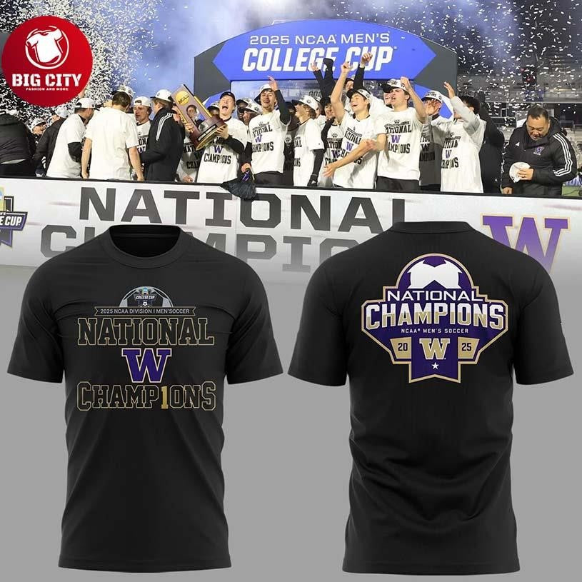Washington Huskies National Champions NCAA Men’s Soccer 2025 Two Sided Shirt