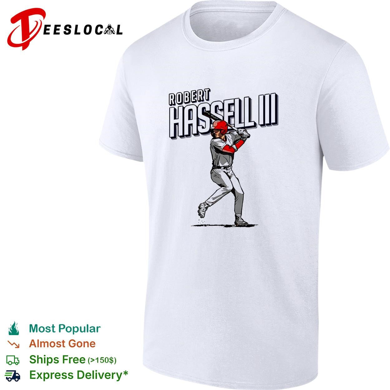 Washington Nationals baseball Robert Hassell III player art print shirt