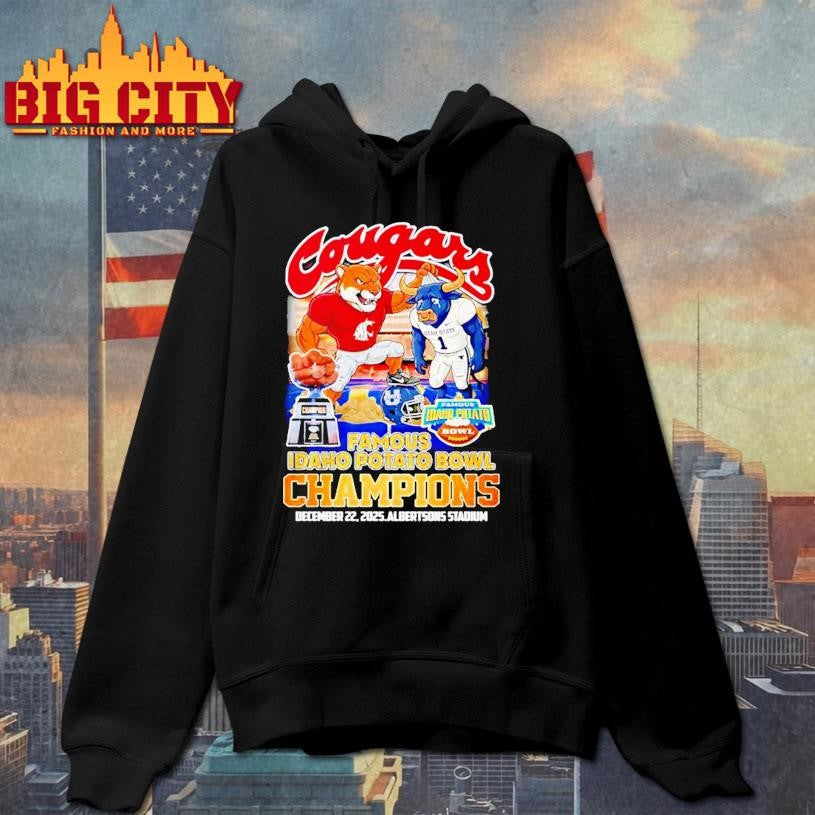 Washington State Cougars CFP Famous Idaho Potato Bowl Champions 2025 mascot shirt