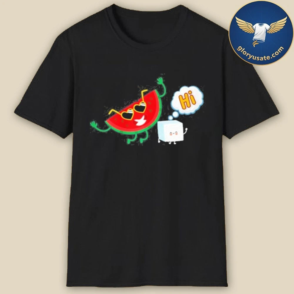 Watermelon And Sugar Hi Funny Saying Summer Art T-Shirt