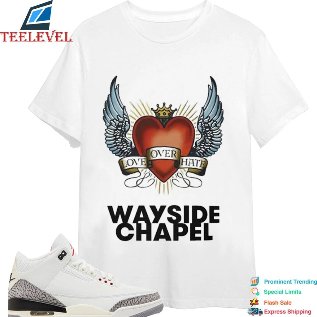 Wayside Chapel Love Over Hate Heart Wings Shirts