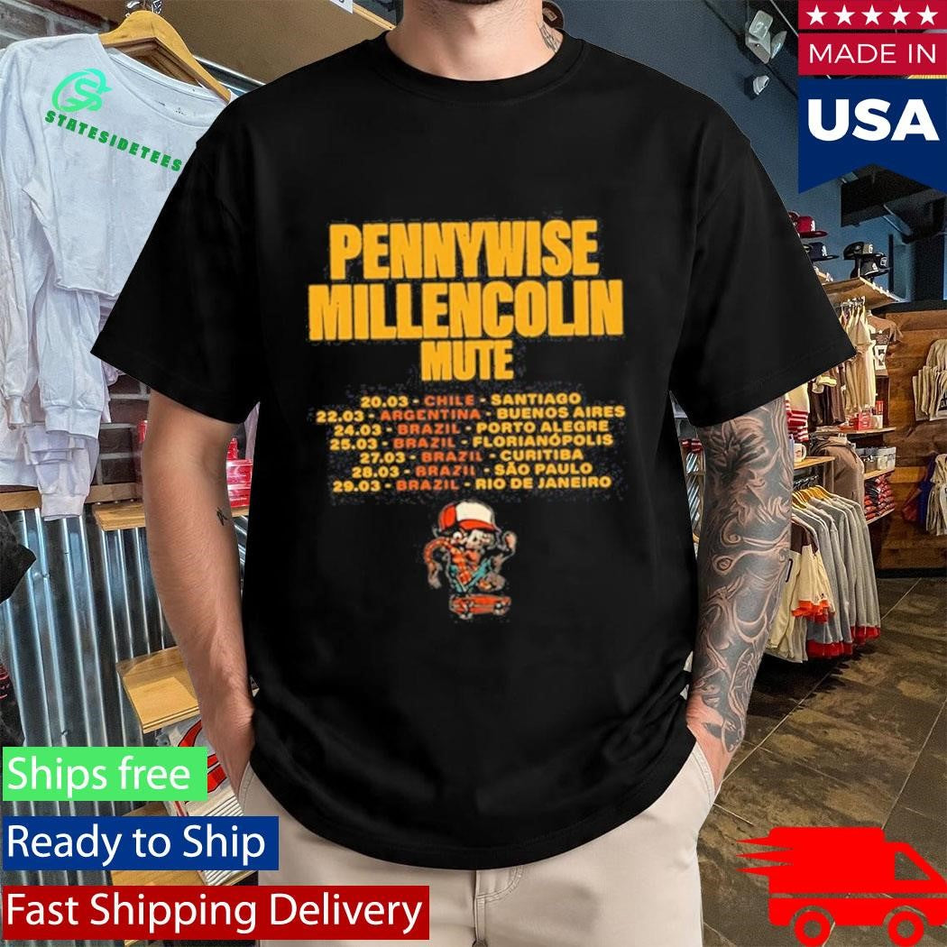 We Are One Tour Pennywise Millencolin Mute Mar 2026 Shirt