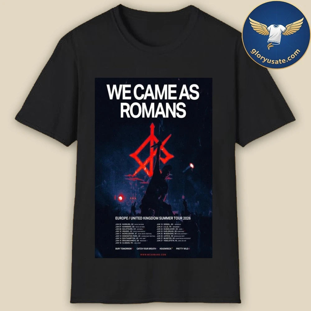 We Came As Romans Europe United Kingdom Summer Tour 2026 Poster Shirt