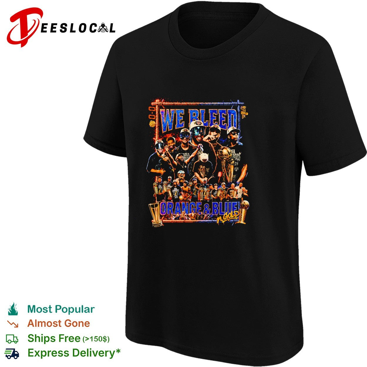 We bleed orange and blue fan crew shirt