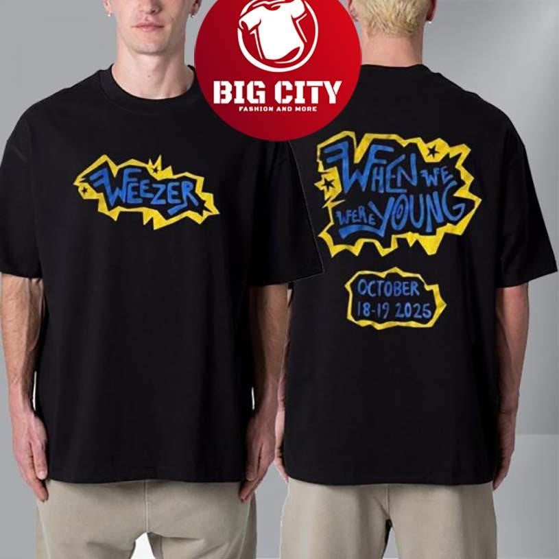 Weezer Venue Tee At When We Were Young Festival On October 18 19 2025 Las Vegas 2025 New Two Sided Shirt