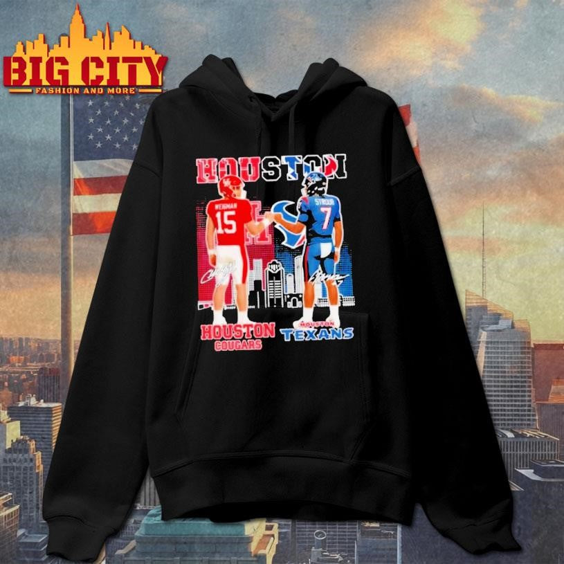 Weigman And Stroud Houston Cougars X Texans Skyline Shirt