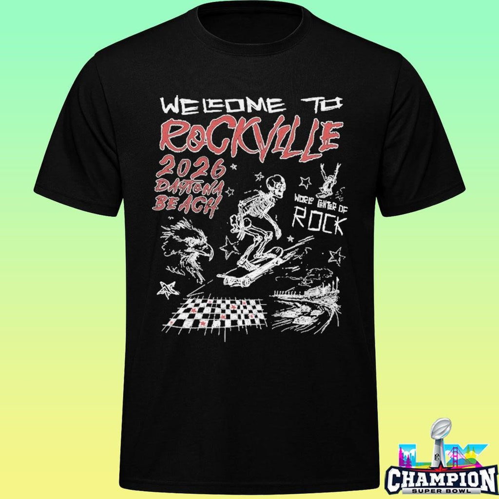 Welcome To Rockville Rockville Doodle 2026 Daytona Beach Shirt