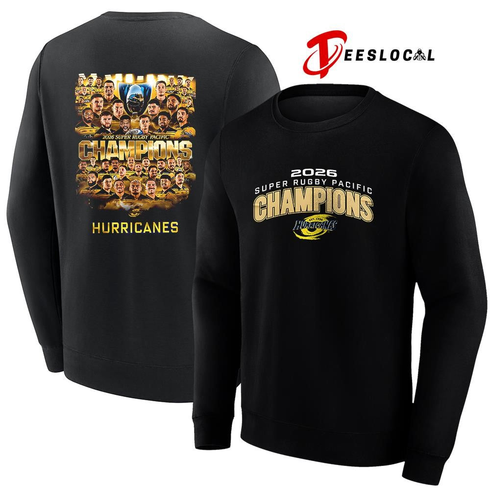 Wellington Hurricanes Super Rugby Pacific 2026 Champions team graphic shirt