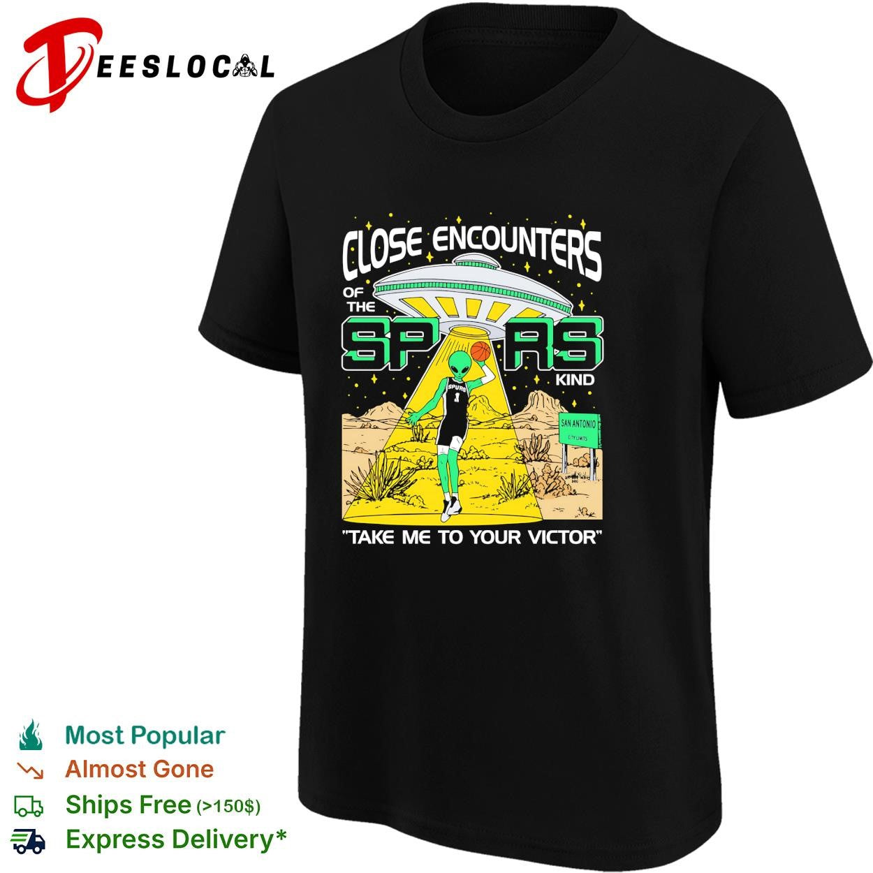 Wemby alien abducting cowboy close encounters of the Spurs kind take me to your victor shirt