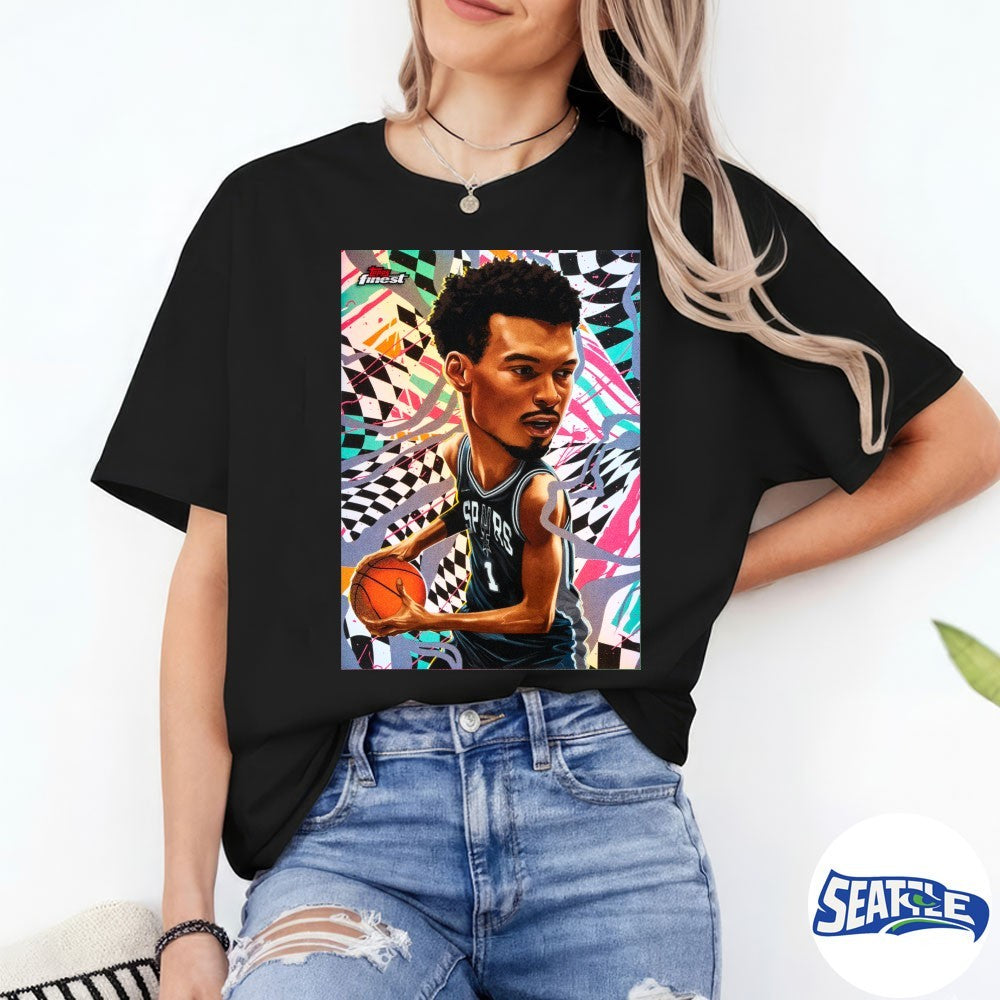 Wemby’s ‘Headliners’ card in Topps Finest Poster shirt