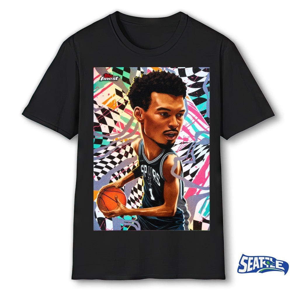 Wemby’s ‘Headliners’ card in Topps Finest Poster shirt